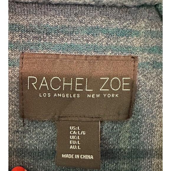 Rachel Zoe Open Front Wool Blend Green Plaid Jacket SZ L - Picture 8 of 11